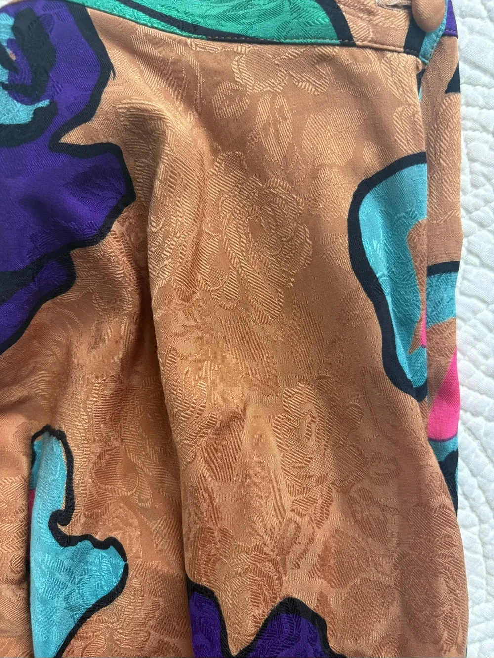 Silk Floral Vintage A-Line Skirt Size 4